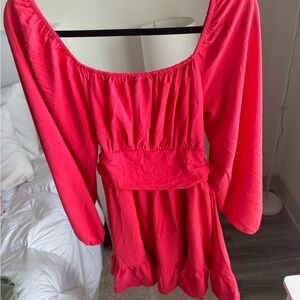 Amazon Women's Long Sleeve Dress - Vibrant Red